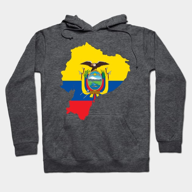 Ecuador Flag Map Hoodie by Historia